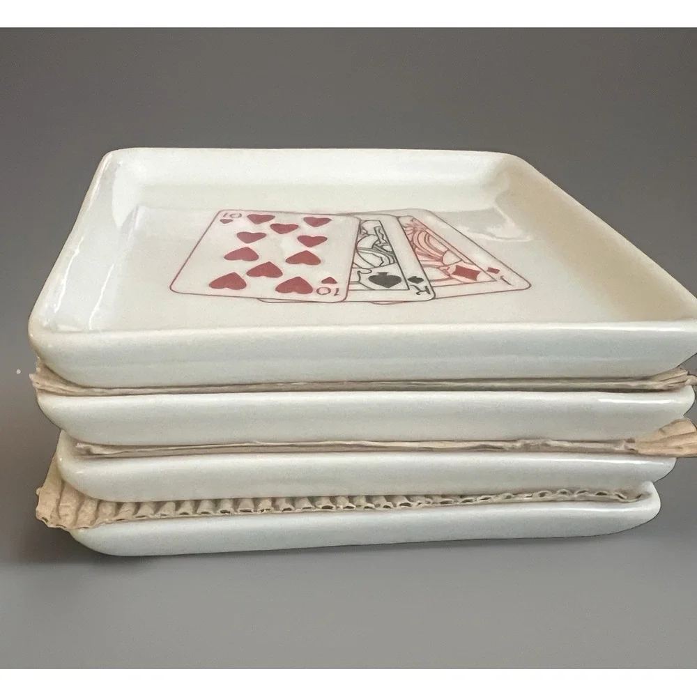 BIA Cordon Bleu Aces Porcelain Coaster Set of 4 Playing Cards Poker 2003 NIB